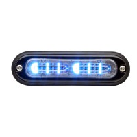 T-ION DUO LED Flitser, blauw/Wit, Oppervlakte montage, Ultralaag profiel