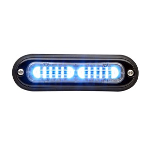 T-ION LED Flitser, blauw, R65 KL1, Opp. montage, ultralaag profiel