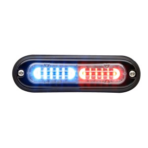 T-ION SPLIT LED Flitser, Amber/blauw, Oppervlakte montage, Ultralaag profiel